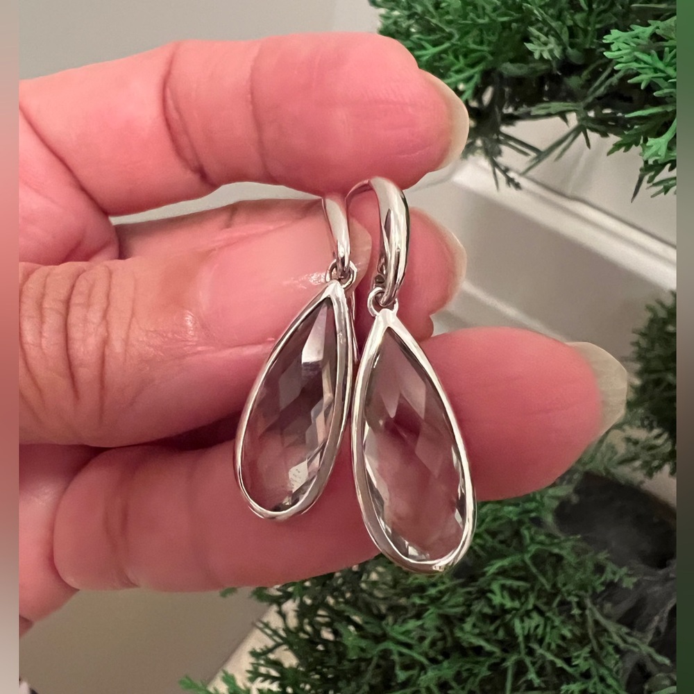 Ariva fine jewelry sterling Silver Teardrop mint quartz Earrings